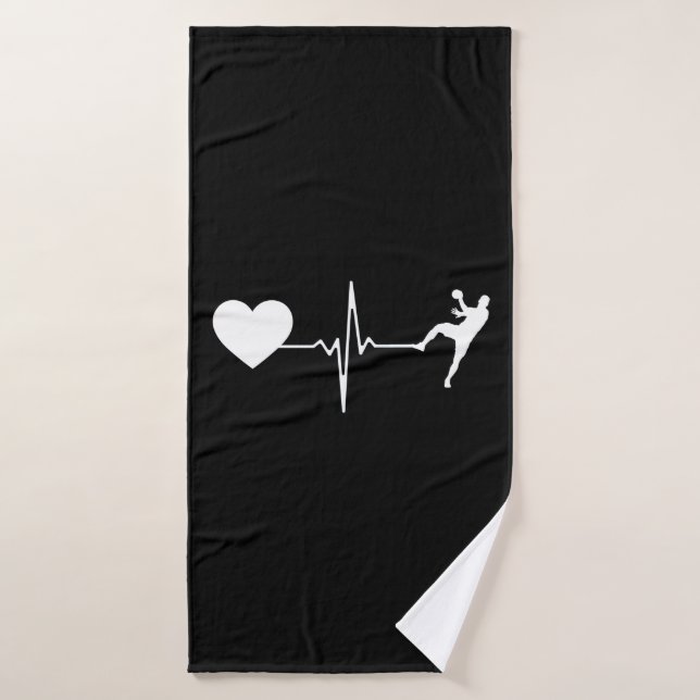 Handball Handball Player Heartbeat Bath Towel (Bath Towel)