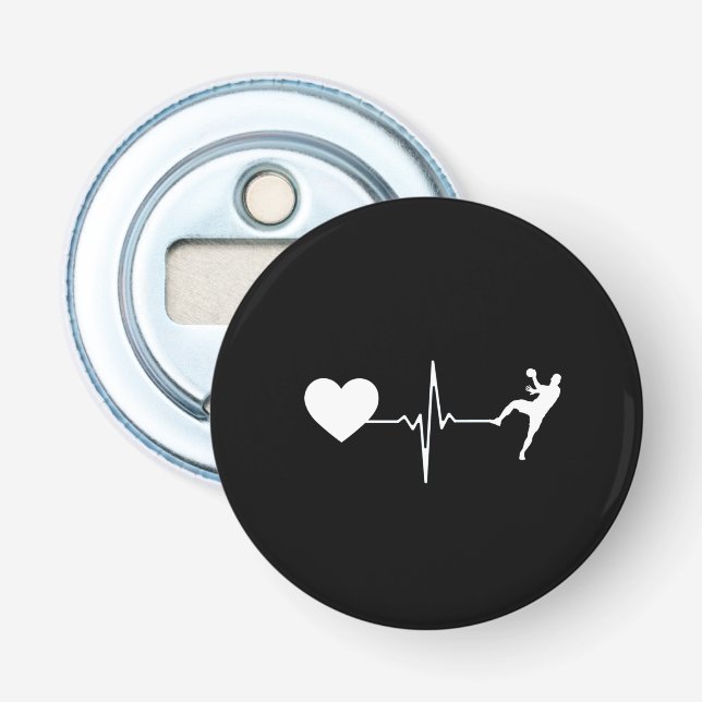 Handball Handball Player Heartbeat Bottle Opener (Front)