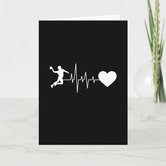 Handball Handball Player Heartbeat Card (Front)