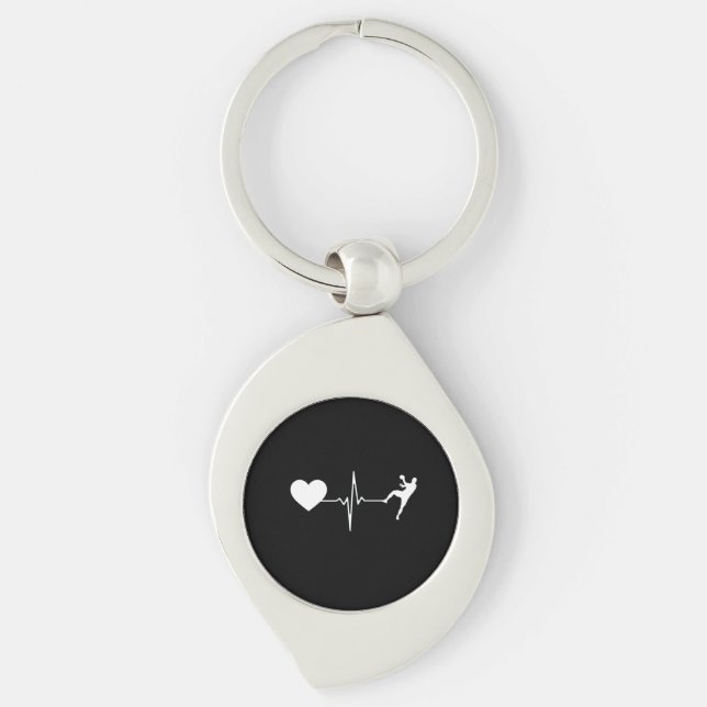 Handball Handball Player Heartbeat  Key Ring (Front)