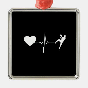 Handball Handball Player Heartbeat  Metal Tree Decoration