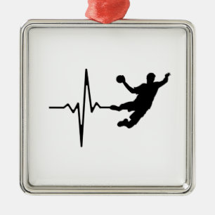 Handball - Handball Player Heartbeat Metal Tree Decoration