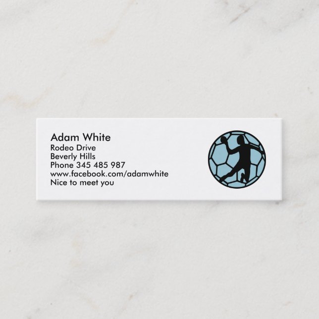 Handball Mini Business Card (Front)