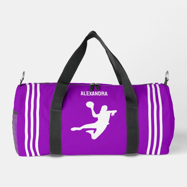 Handball Player Girl, Birthday Gift, Team Duffle Bag (Back)