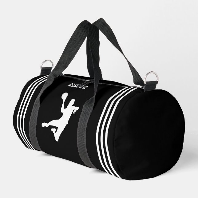 Handball Player Girl, Birthday Gift, Team Duffle Bag (Left Corner)