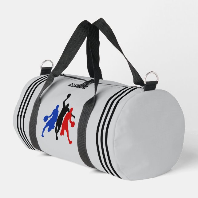 Handball Player Girl, Birthday Gift, Team Duffle Bag (Left Corner)