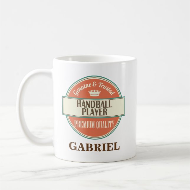 Handball Player Personalised Office Mug Gift (Left)