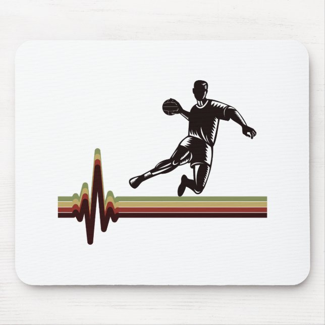 Handball Player Sport Team Handballer Heartbeat  Mouse Pad (Front)