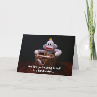 Handbasket Birthday Monkey Card