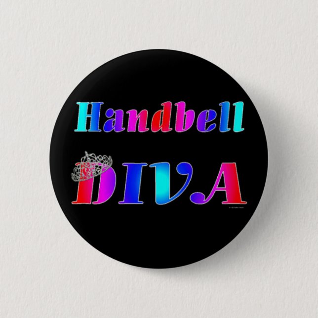 Handbell Diva 6 Cm Round Badge (Front)