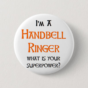 handbell ringer 6 cm round badge