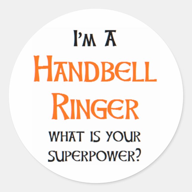 handbell ringer classic round sticker (Front)