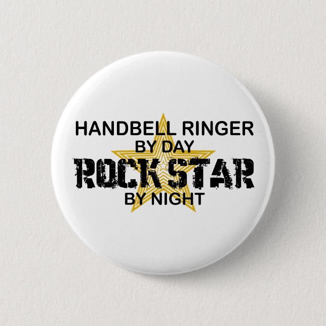 Handbell RInger Rock Star by Night 6 Cm Round Badge (Front)