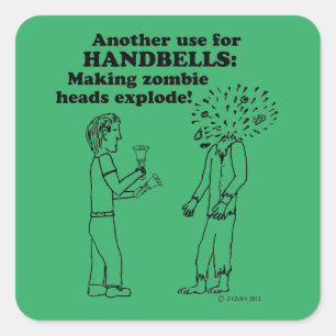 Handbells Zombie Explode Square Sticker