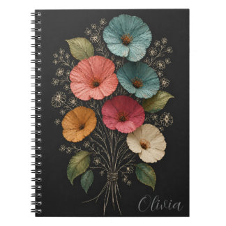 handcrafted flowers notebook