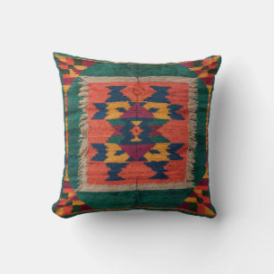 Handcrafted Green Kilim Decorative Pillows: Artisa Cushion