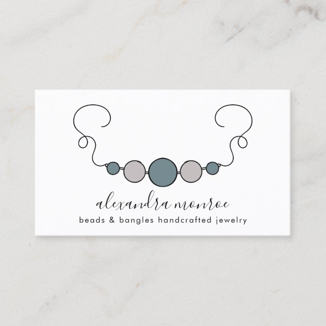 Handcrafted Jewellery Logo | Jewellery Design  Bus Business Card (Front)