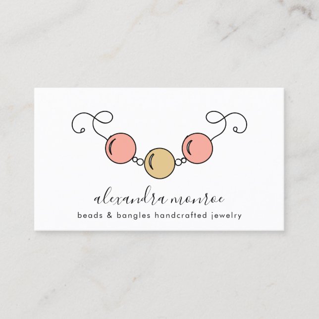 Handcrafted Jewellery Logo | Jewellery Design  Business Card (Front)