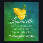 Handcrafted Limoncello For A Tall Bottle Label |<br><div class="desc">Greenish chalkboard look with modern digital drawing of yellow lemons. Limoncello tall bottle label. Personalised in trendy typography. Customise all fonts and text. Homemade handcrafted by you. Order extra for last minute gifts. To see the complete line of Limoncello liqueur products, please visit "The Hungarican Princess - A Boutique™" @zazzle.com/hungaricanprincess....</div>