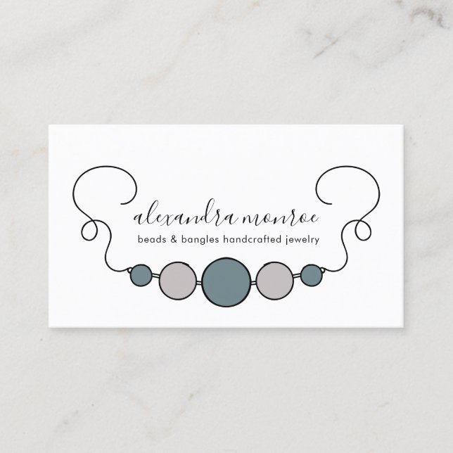 Handcrafted Necklace Logo | Jewellery Designer  Business Card (Front)