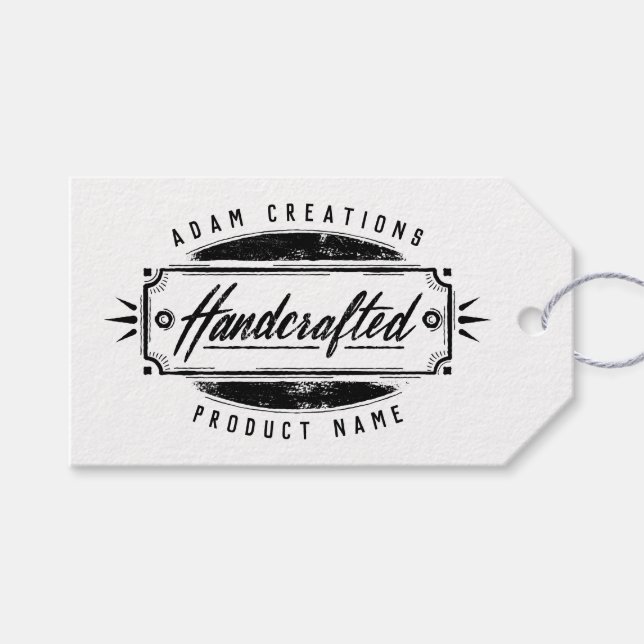Handcrafted Personalised Label Hang Tags (Front (Horizontal))
