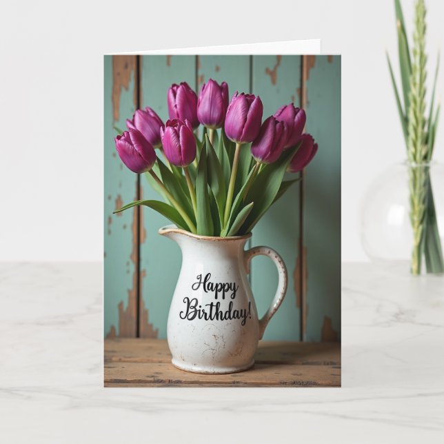 Handcrafted Pitcher Birthday Card (Front)