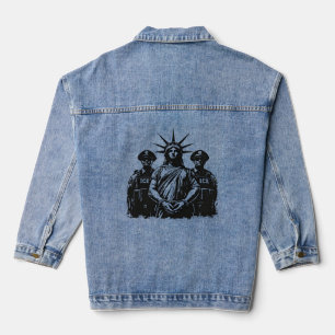 Handcuffed Statue Of Liberty - Abolish ICE Denim Jacket
