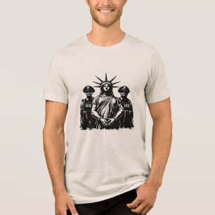 Handcuffed Statue Of Liberty - Abolish ICE Tri-Blend Shirt
