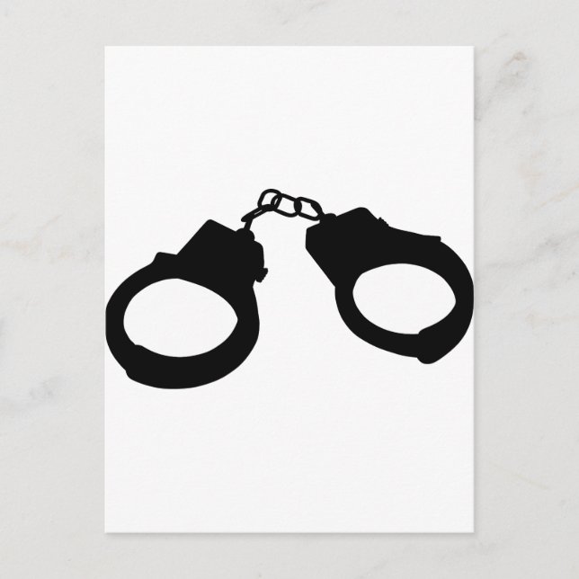 Handcuffs Outline Silhouette Postcard (Front)