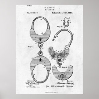 Handcuffs Patent Print 1880