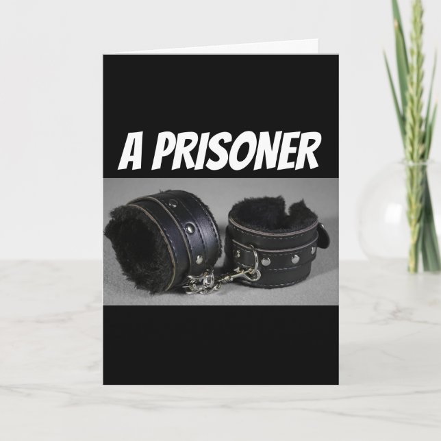 HANDCUFFS ROMANTIC BIRTHDAY CARD WIFE OR HUSBAND (Front)