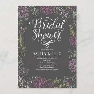 Handdrawn Botanicals   Bridal Shower Invitation