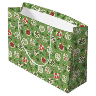 HandDrawn Christmas Ornament Large Gift Bag