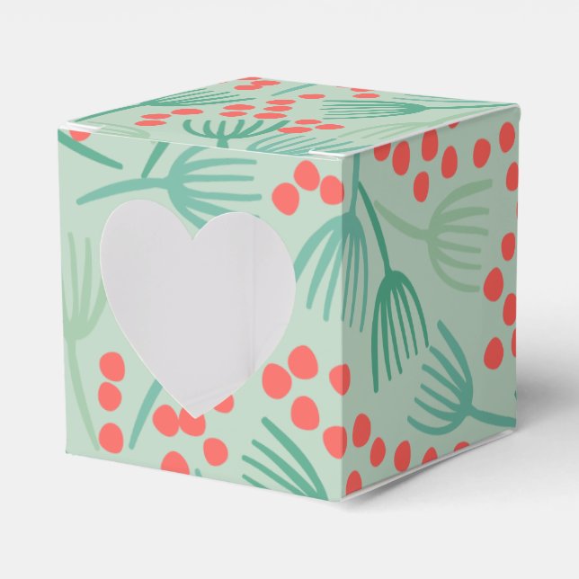 Handdrawn Christmas Tree Evergreen Pine Needles Favour Box (Front Side)