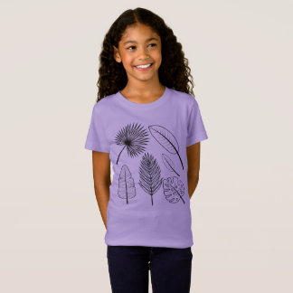 Handdrawn Flowers Doodles Purple Plants Floral T-S T-Shirt