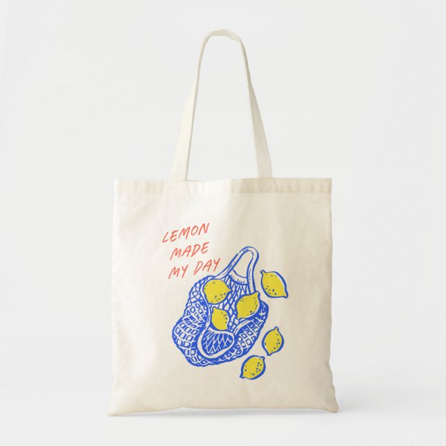 Handdrawn Lemon Summer Quote  Tote Bag (Front)