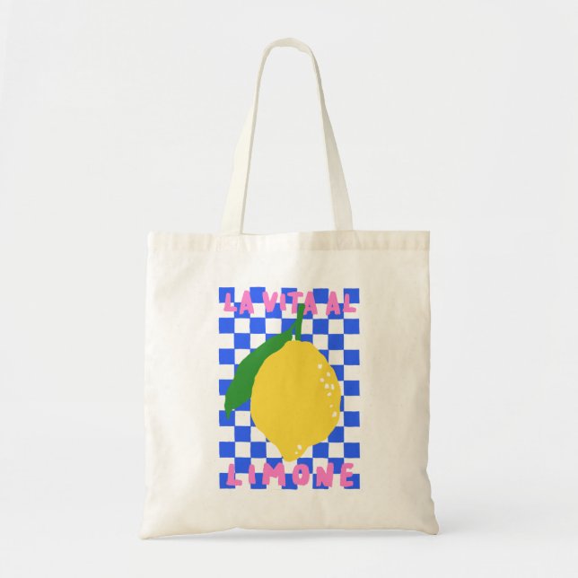 Handdrawn Lemon Summer Quote  Tote Bag (Front)