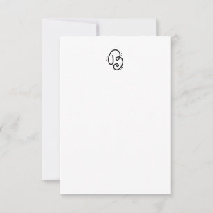 Handdrawn monogram letter B notecard