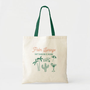 Handdrawn Palm Springs Pink Bachelorette Weekend Tote Bag