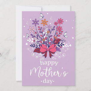 Handdrawn pastel flower bouquet Happy Mother’s Day Card