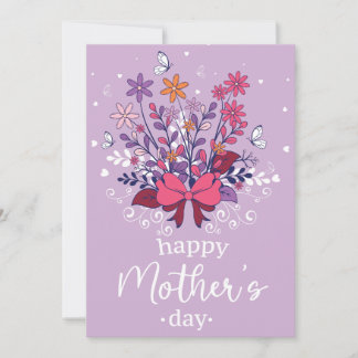 Handdrawn pastel flower bouquet Happy Mother’s Day Card