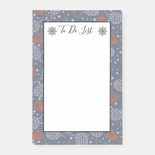 Handdrawn Pine Cones and Boughs To Do List Post-it Notes