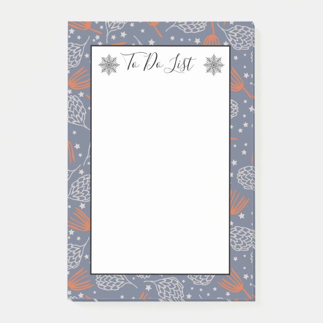 Handdrawn Pine Cones and Boughs To Do List Post-it Notes (Front)