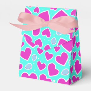 Handdrawn Pink Heart Valentine Gift Favour Box