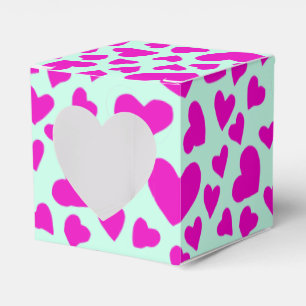Handdrawn Pink Heart Valentine Gift Favour Box