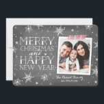 Handdrawn Snowflakes Collection Holiday Card<br><div class="desc">Celebrate the season with this festive holiday photo card featuring handdrawn snowflakes on a faux chalkboard background. Select a die-cut shape or textured paper for an extra special touch. Shop our online store for more pieces in this design!</div>