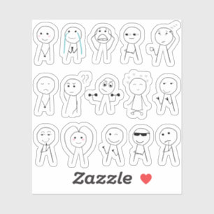 Handdrawn Stick Figures Funny Stickman Reactions