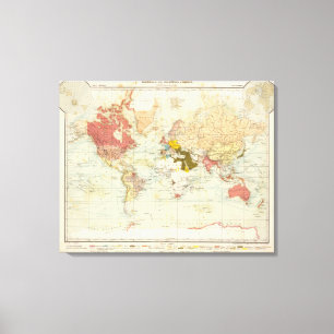 Handels Colonial Atlas Map Canvas Print