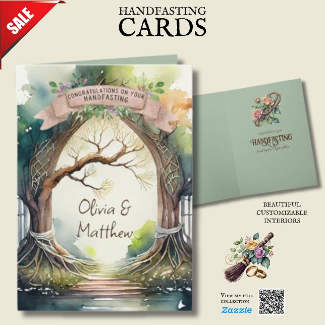 HANDFASTING CARD PERSONALIZED PAGAN CELTIC DRUID🌿 (Creator Uploaded)