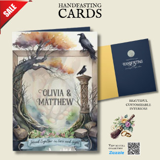 HANDFASTING CARD PERSONALIZED TREE RAVENS 🌿
